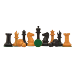 The Antique 19th Century Early Staunton Chess Set in Ebony & Antiqued Boxwood with King Side Stamping - 3.4" King