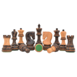 1959 Reproduced Russian Zagreb Staunton Series Chess Set in Burnt & Natural Box Wood - 3.75" King
