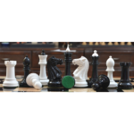 Reproduced 1940 Soviet Club Chess Set in Ebony & Ivory White - 4” King
