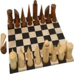 CHESS SET RECYCLE/WASTE WOOD, SOLID WOOD -CNC / LASER CUT