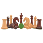 Reproduced 1963-1966 Piatigorsky Cup Chess Set in Bud Rose / Box Wood - 4.2" King